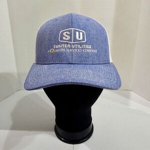 Sumter Utilities Cap Quanta  Snapback Mesh Back Embroidered Light Blue White New